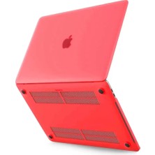 Motto Ticaret Newface Apple Macbook Pro 13 2021 Macbook Buzlu Kapak - Kırmızı