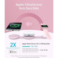 Alkar Store Maggo 3in1 Kablosuz Katlanır Şarj B25M8, Pembe