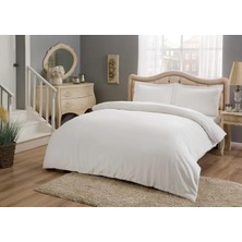Alkar Store Basic Standart Pamuk Saten Nevresim Takımı, Beyaz, King Size