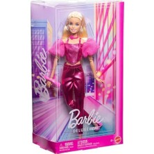 Alkar Store Deluxe Style Stil Ikonu Metalik Pembe Korse-Pantolon Kombini ve Aksesuarlarıyla Sarı Saçlı Bebek (5), JFP40