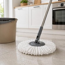 Alkar Store Döner  Yedek Mop Ucu Mikrofiber Temizlik Bezi 35 cm Tüm Modellerle Uyumlu  Başlığı Döner Mop Bezi Yedek Parça Kolay Tak Çıkar Spın Püskülü