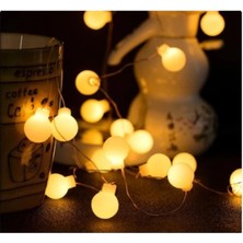 Hace Bazaar 3m 20 LED Beyaz Top Gün Işığı Pilli 2 Kademeli