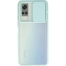 Techora Sale Newface Vivo Y53S Kılıf Palm Buzlu Kamera Sürgülü Silikon - Turkuaz