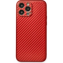 Techora Sale Newface Apple iPhone 13 Pro Max Kılıf Coco Karbon Silikon - Kırmızı