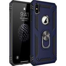Techora Sale Newface Apple iPhone Xs Max Kılıf Sofya Yüzüklü Silikon Kapak - Lacivert