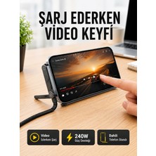 Valor Katlanabilir Telefon Standlı 240W Type-C Hızlı Şarj Kablosu