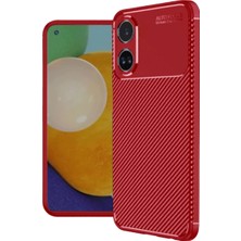 Techora Sale Newface Oppo A38 Kılıf Auto Focus Karbon Kapak - Kırmızı