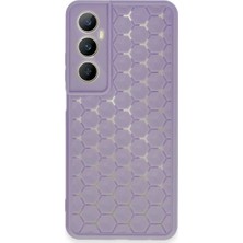Techora Sale Newface Realme C65 Kılıf Petek Silikon Kapak - Lila