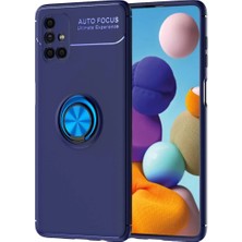 Techora Sale Newface Samsung Galaxy M51 Kılıf Range Yüzüklü Silikon - Mavi