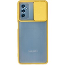 Mabelme Store Samsung Galaxy M52 5g Kılıf Palm Buzlu Kamera Sürgülü Silikon - Sarı
