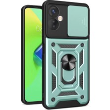 Techora Sale Newface Infinix Hot 30 4g Kılıf Pars Lens Yüzüklü Silikon - Yeşil