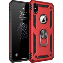 Techora Sale Newface Apple iPhone Xs Max Kılıf Sofya Yüzüklü Silikon Kapak - Kırmızı
