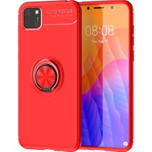 Techora Sale Newface Huawei Y5P Kılıf Range Yüzüklü Silikon - Kırmızı
