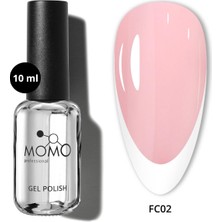 Momo Professional Kalıcı Oje için Renkli Rubber Base Coat FC02, Pastel Pembe, 10 ml