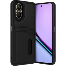 Mabelme Store Realme 12 Lite Kılıf Sara Kartvizitli Deri Kılıf - Siyah