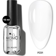 Momo Professional Kalıcı Oje için Renkli Rubber Base Coat FC01, Rakı Beyazı, 10 ml