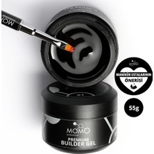 Momo Professional Premium Builder Gel, Protez Tırnak Jeli No.01, Şeffaf, 55 gr