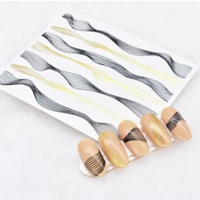 Aba Nails Dalgalı Ince Çizgiler Dizayn Tırnak Sticker Tırnak Etiketi Nail Art JO-DLG02