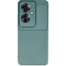 Techora Sale Newface Oppo Reno 11F Kılıf Auto Focus Karbon Kapak - Koyu Yeşil