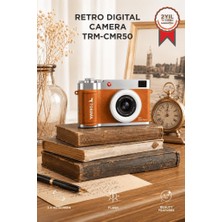 Torima Mini Dijital Retro Kamera 48MP Selfie Video Vlog Kamerası CMR50 Kahverengi