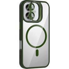 Ozkr Store Joko Apple iPhone 17 Remim Lensli Magsafe Standlı Kapak - Koyu Yeşil
