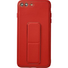Ozkr Store Apple iPhone 7 Plus Kılıf Coco Deri Standlı Kapak - Kırmızı