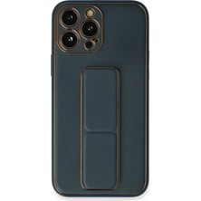 Ozkr Store Apple iPhone 13 Pro Kılıf Coco Deri Standlı Kapak - Mavi