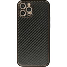 Ozkr Store Apple iPhone 12 Pro Max Kılıf Coco Karbon Silikon - Siyah