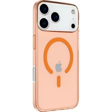 Ozkr Store Apple iPhone 17 Pro Kılıf Pc Real Magsafe Kapak - Turuncu