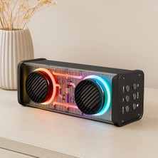 Ozkr Store Taşınabilir Bluetooth Hoparlör 20W USB Şarjlı Işıklı