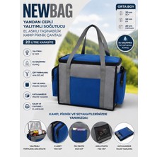 Newbag Yandan Cepli Yalıtımlı Soğutucu  El Askılı Taşınabilir Kamp Piknik Çantası-Orta Boy