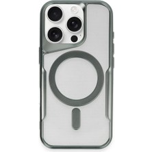 Ozkr Store Apple iPhone 16 Pro Max Kılıf Boyi Magsafe Silikon Kapak - Yeşil