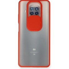 Ozkr Store Xiaomi Mi 10T Lite Kılıf Palm Buzlu Kamera Sürgülü Silikon - Kırmızı