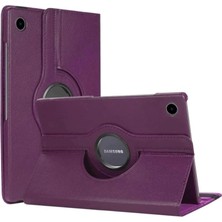 Ozkr Store Samsung Galaxy Tab A11 360 Tablet Deri Kılıf - Mürdüm