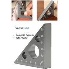 Vector Tools Mini Üçgen Gönye 7 x 7 cm Gri Ergonomik Tasarım ile Dayanıklı ABS Plastik