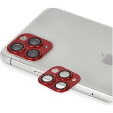 Ozkr Store Apple iPhone 11 Pro Max Pers Alüminyum Kamera Lens - Kırmızı