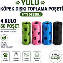 Yulu Pati Desenli Köpek Dışkı Toplama Poşeti 4 Rulo 60 Adet