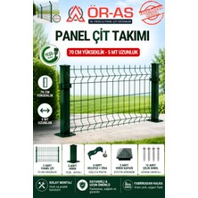 Ör-As Tel Örgü 70'lik Panel Çit Takım 5 mt + 1 Direk Avantaj Paket Yeşil Renk