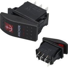 Mabelme Store Powermaster ﻿çapa Irgatı Sembollü Yaylı Işıksız 4 Pinli On-Off 12-24V Marin Switch