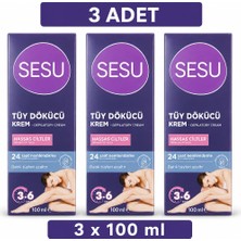 Sesu Tüy Dökücü Krem Hassas Ciltler 100 ml x 3 Adet