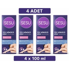 Sesu Tüy Dökücü Krem Hassas Ciltler 100 ml x 4 Adet
