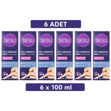 Sesu Tüy Dökücü Krem Hassas Ciltler 100 ml x 6 Adet