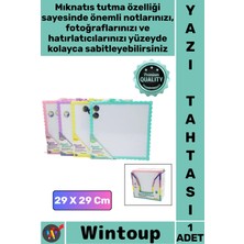 Wintoup #yazıtahtası Kaliteli Pratik Kare Renkli Çerçeve Çift Taraflı Manyetik Beyaz Yazı Tahtası 29 x 29 cm