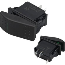 Mabelme Store Powermaster ﻿ince Işık Sembollü Işıklı 3 Pinli On-Off 12-24V Marin Switch