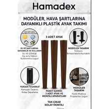 Hamadex Dayanıklı Kahve Sert Plastik Sehpa Ayağı 44 cm (3 Adet + Baglanti Aparatı ) Bahçe, Balkon, Ic Mekan