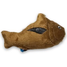 Mabelme Store Peluş Balık Figürlü Kedi Oyuncağı Kahverengi