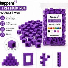 Happens Birim Küp 1 cm 40 Adet Renkli– Matematik Materyali, Eğitici Oyuncak, Montessori ve Okul Öncesi Sayma Küpleri