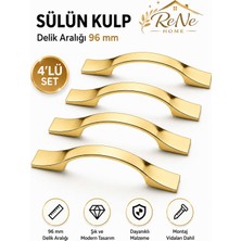 Rene Home 96 mm Sülün Kulp (4 Adet )Altın Mobilya Dolap Çekmece Kulpu Mutfak Banyo Gardırop Kulpu