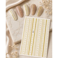 Aba Nails Holografik Altın Çizgiler Dizayn Tırnak Sticker Tırnak Etiketi Nail Art JO-1330