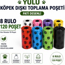 Yulu Pati Desenli Köpek Dışkı Toplama Poşeti 8 Rulo 120 Adet